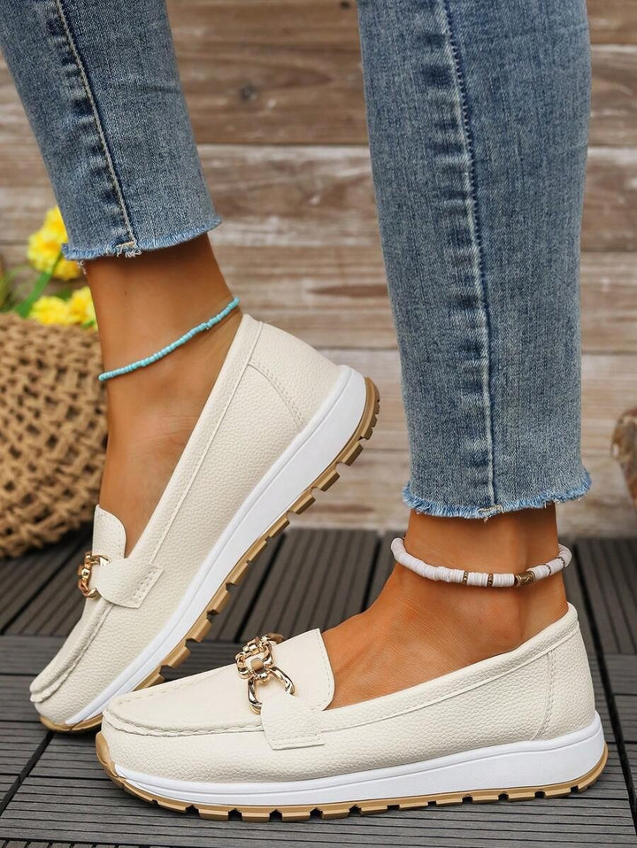 Lieke | Penny Loafers Dames Plateauzool Metalen Detail
