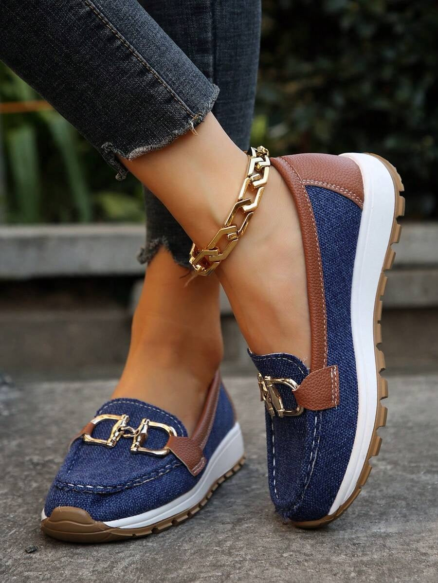 Lieke | Penny Loafers Dames Plateauzool Metalen Detail