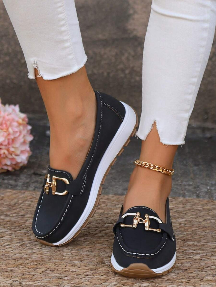 Lieke | Penny Loafers Dames Plateauzool Metalen Detail