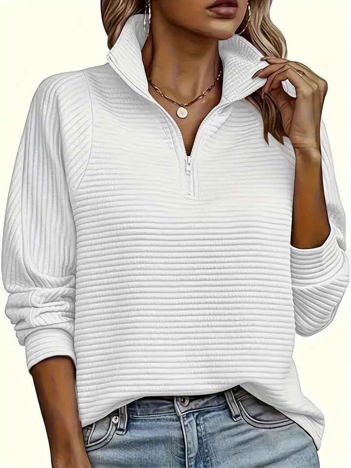 Lieke | Quarter Zip Sweater Dames Ribgebreid