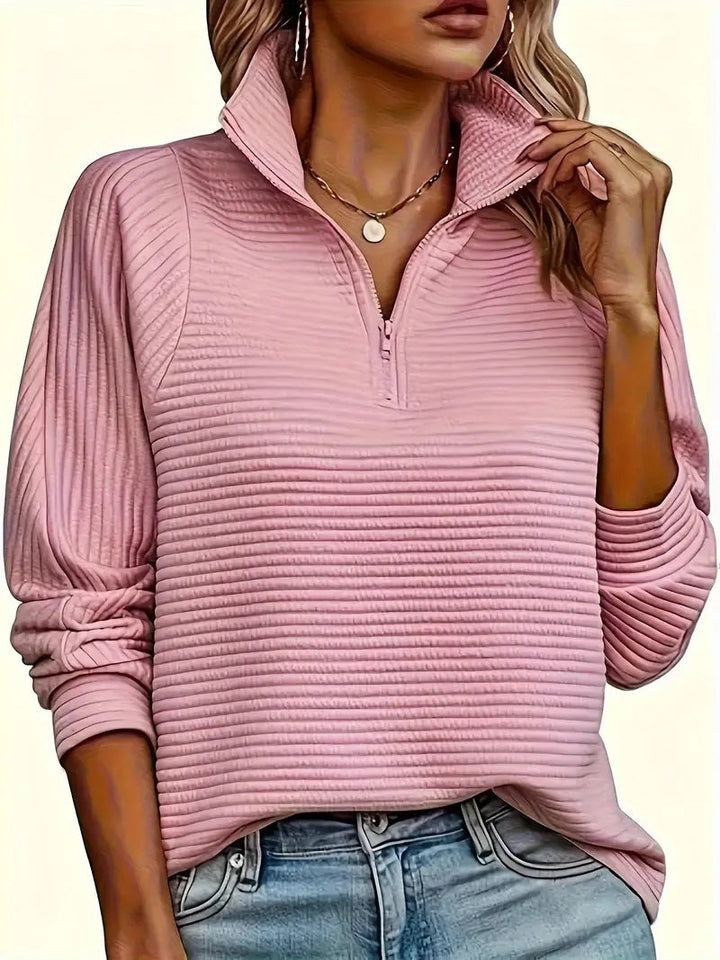 Lieke | Quarter Zip Sweater Dames Ribgebreid
