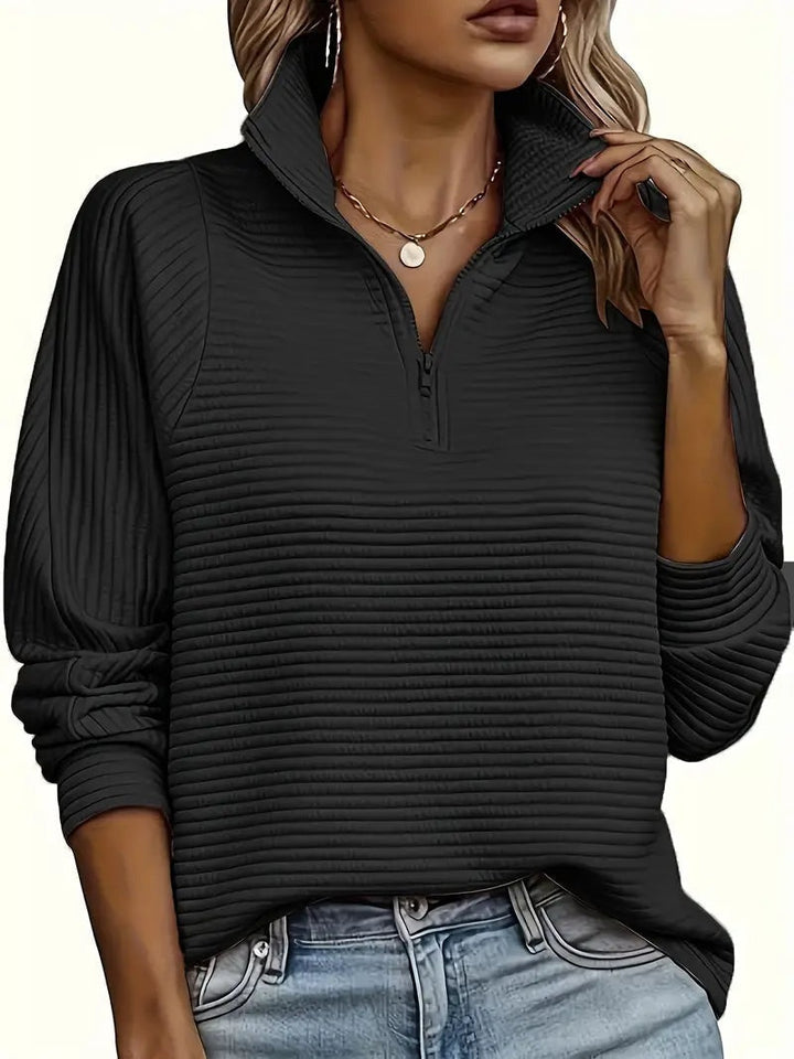Lieke | Quarter Zip Sweater Dames Ribgebreid