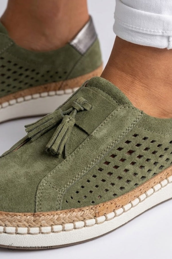 Lieke | Sneakers Dames Slip-On Suède Instapper met Kwastje