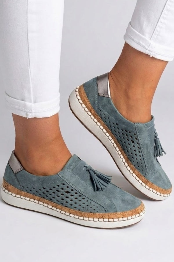 Lieke | Sneakers Dames Slip-On Suède Instapper met Kwastje