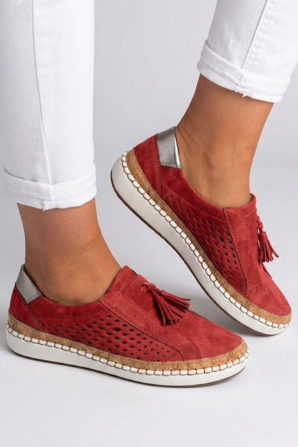 Lieke | Sneakers Dames Slip-On Suède Instapper met Kwastje
