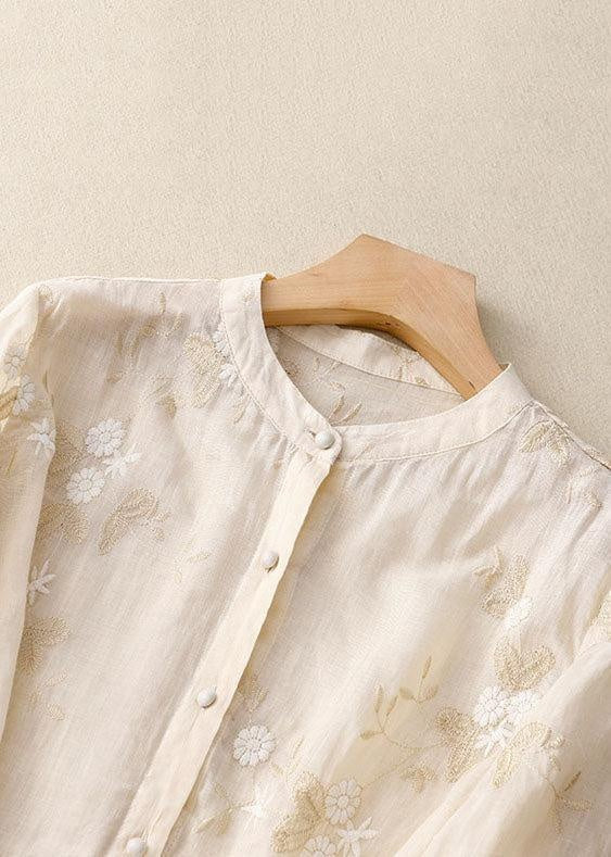 Lotte | Blouses Dames Geborduurde Blouse Lange Mouw