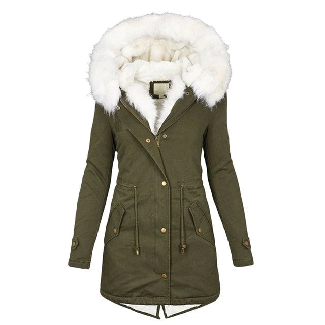 Lotte | Parka Dames Gevoerd met Capuchon Lange Winterjas