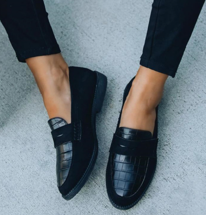 Lotte | Penny Loafers Dames Croco Print Instapper
