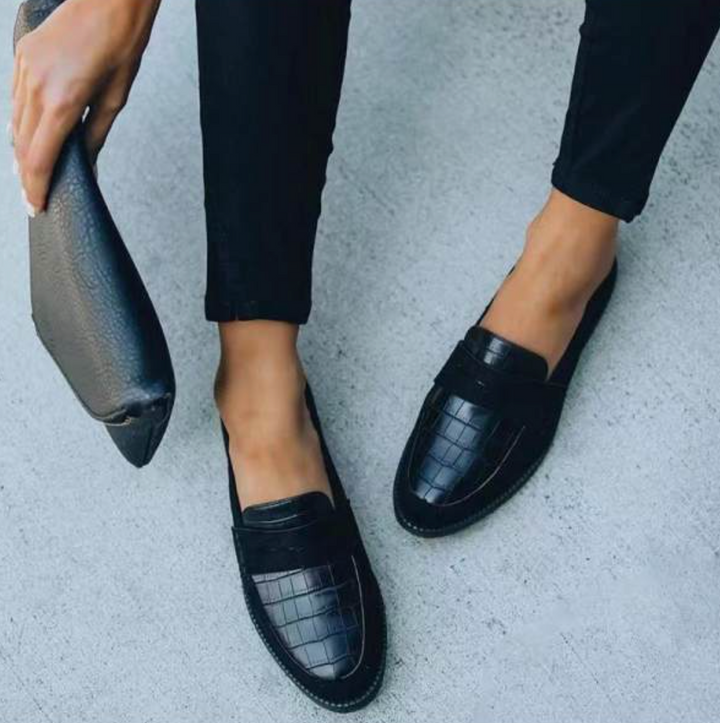 Lotte | Penny Loafers Dames Croco Print Instapper