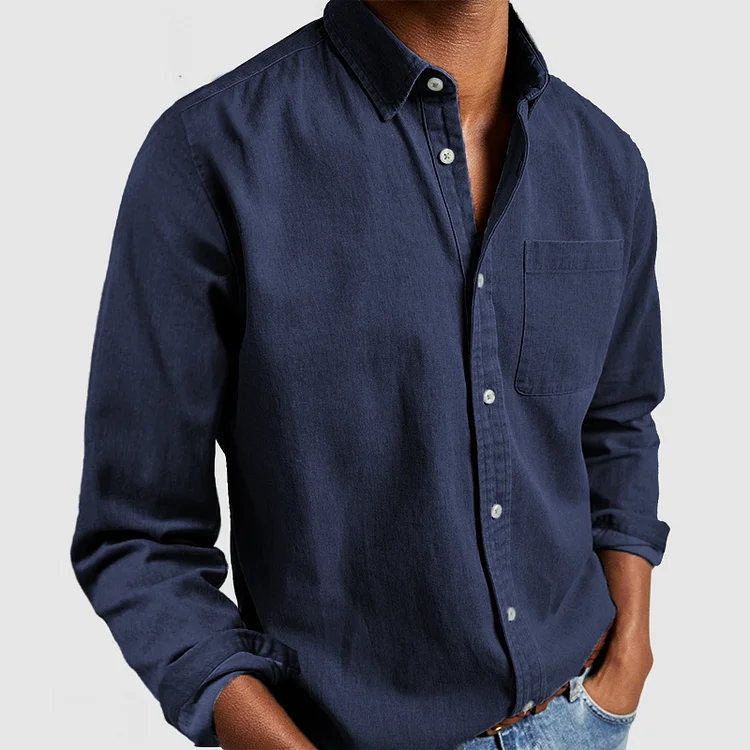 Lucas | Overhemd Heren Lange Mouw Button-Down Borstzak