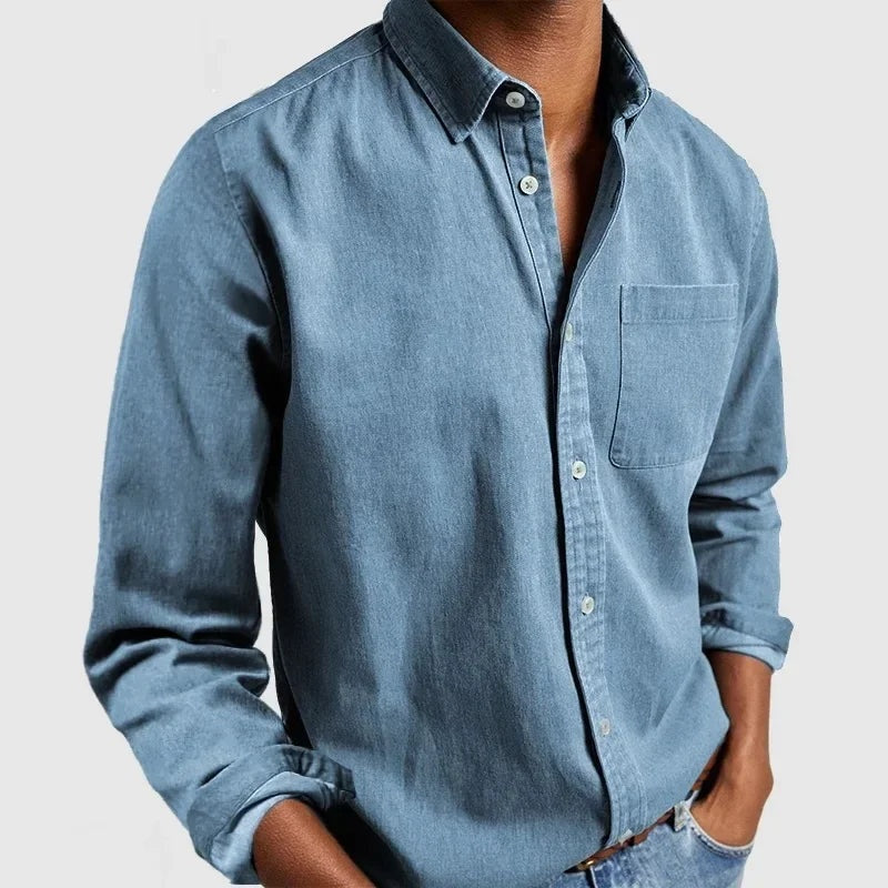 Lucas | Overhemd Heren Lange Mouw Button-Down Borstzak