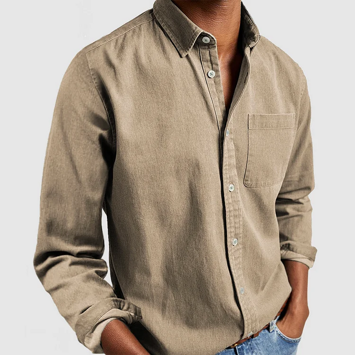Lucas | Overhemd Heren Lange Mouw Button-Down Borstzak