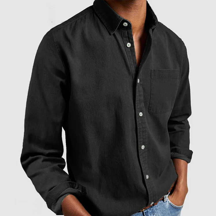 Lucas | Overhemd Heren Lange Mouw Button-Down Borstzak