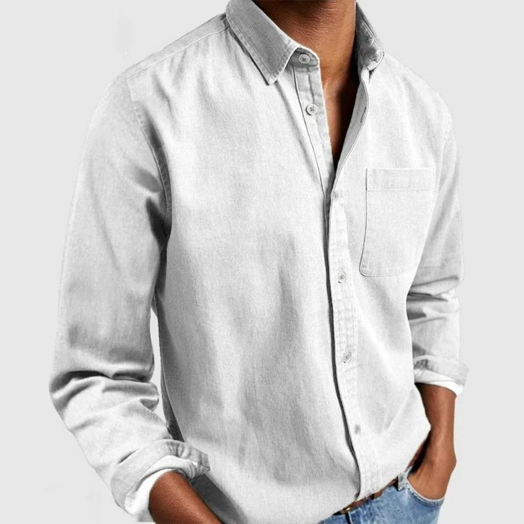 Lucas | Overhemd Heren Lange Mouw Button-Down Borstzak