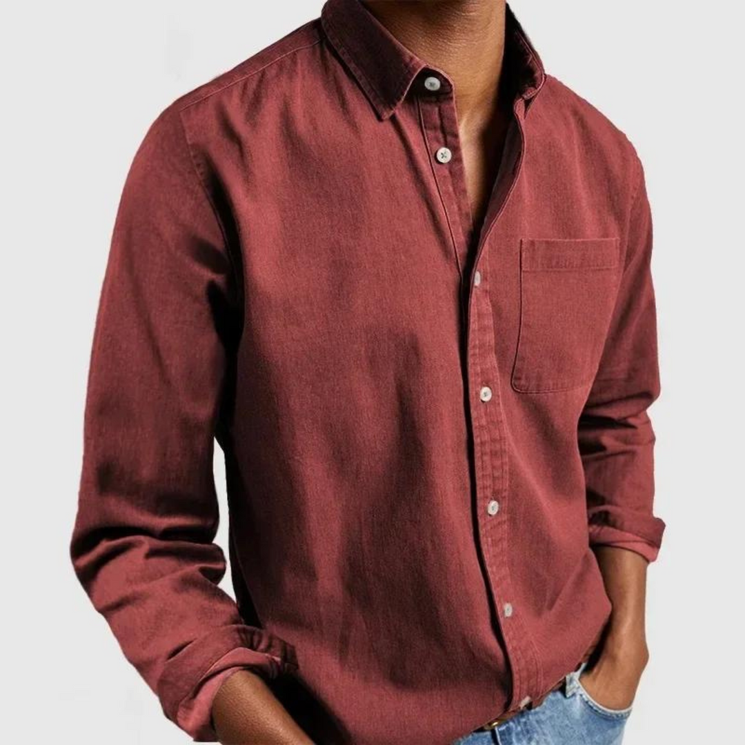 Lucas | Overhemd Heren Lange Mouw Button-Down Borstzak