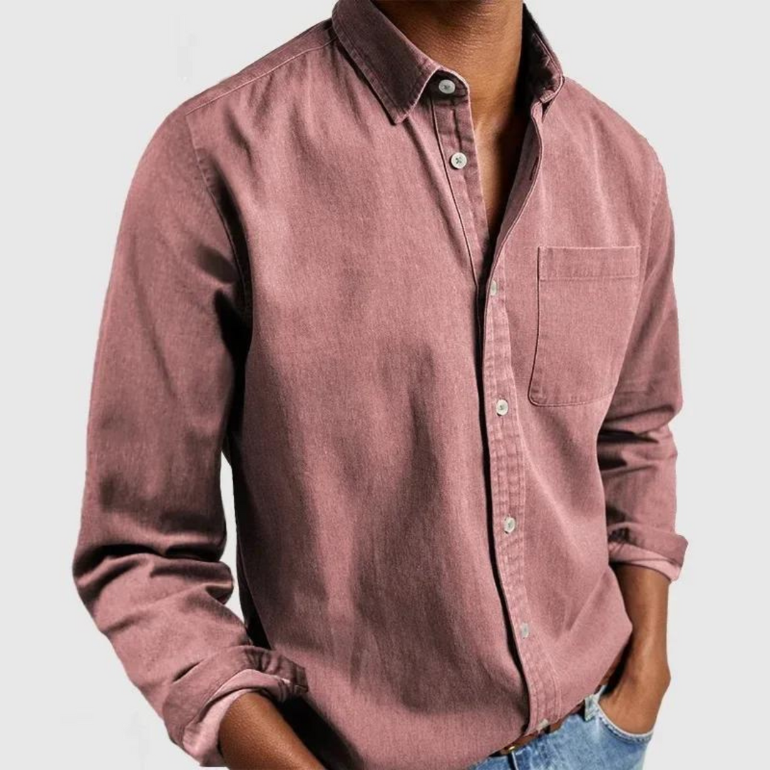 Lucas | Overhemd Heren Lange Mouw Button-Down Borstzak