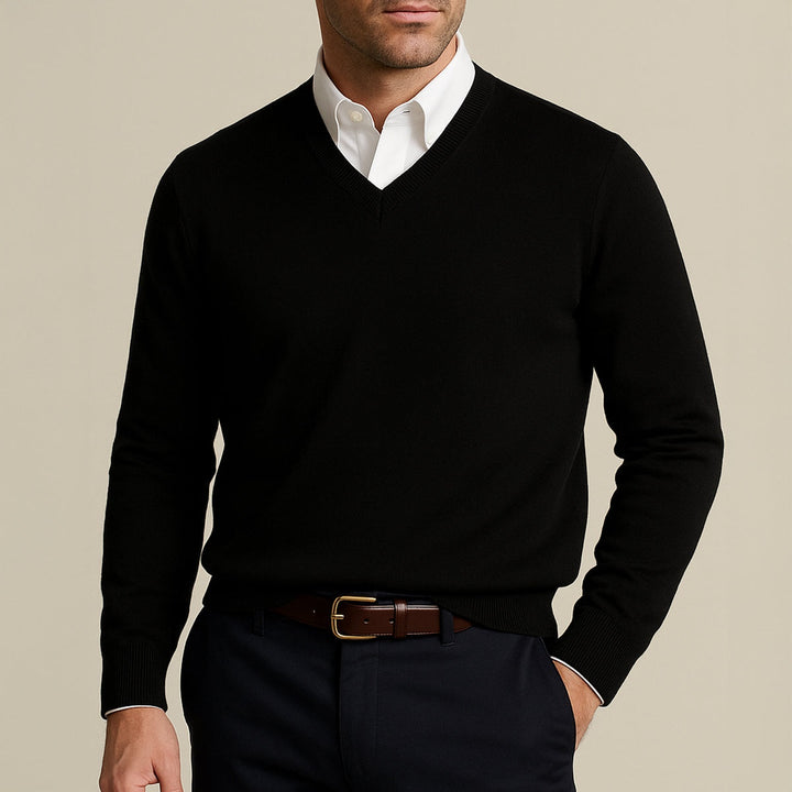 Luuk | Cashmere Trui met V-Hals Heren Gebreid