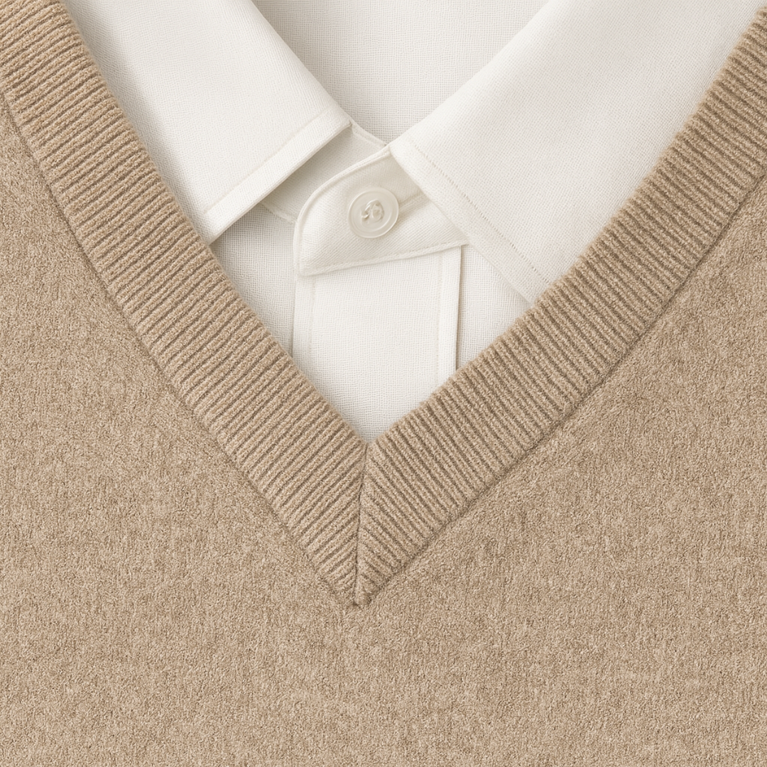 Luuk | Cashmere Trui met V-Hals Heren Gebreid