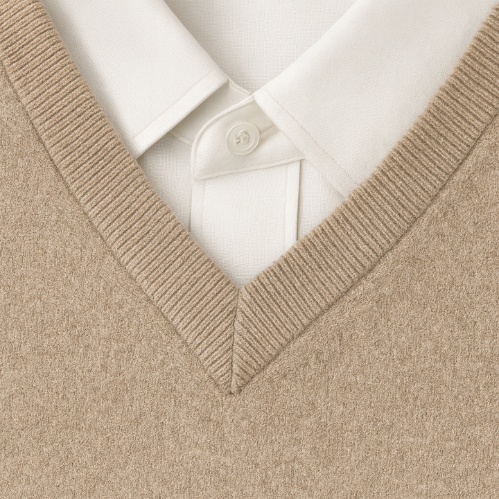 Luuk | Cashmere Trui met V-Hals Heren Gebreid