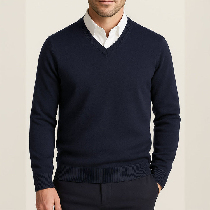 Luuk | Cashmere Trui met V-Hals Heren Gebreid