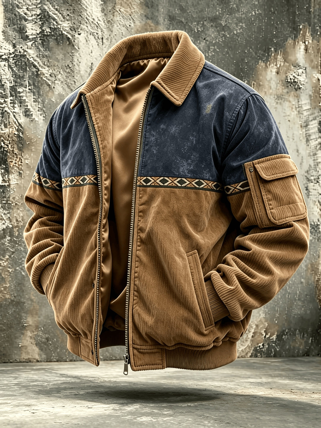 Lysander | Men's Corduroy Bomber Jacket with Sleeve Pocket