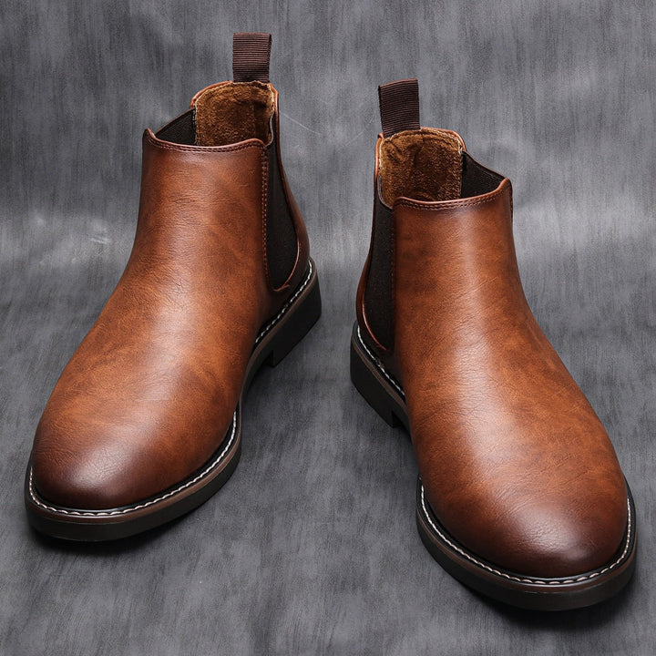 Lysander | Men's Leather Chelsea Ankle Boots Slip-On