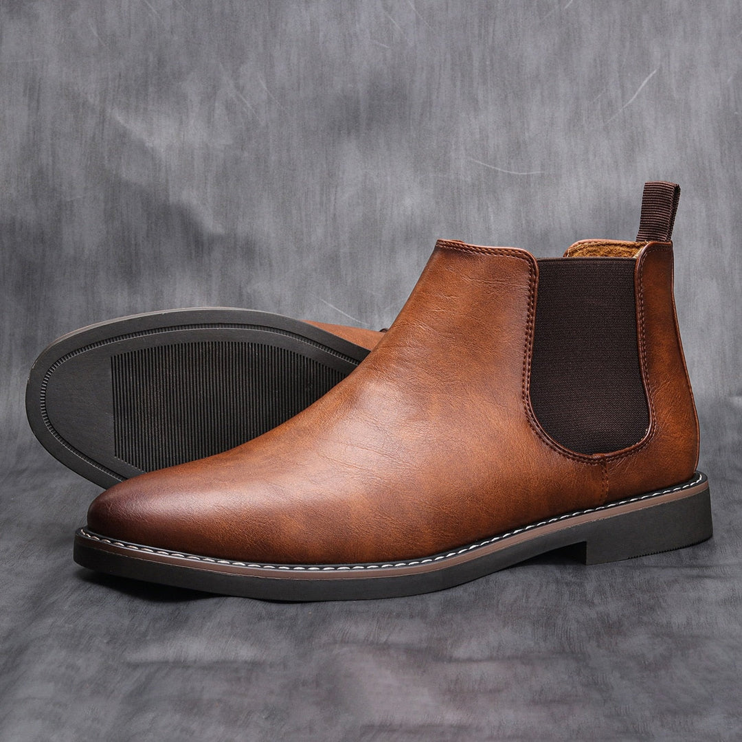 Lysander | Men's Leather Chelsea Ankle Boots Slip-On