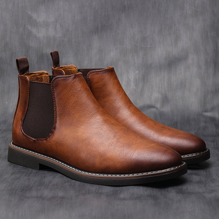 Lysander | Men's Leather Chelsea Ankle Boots Slip-On