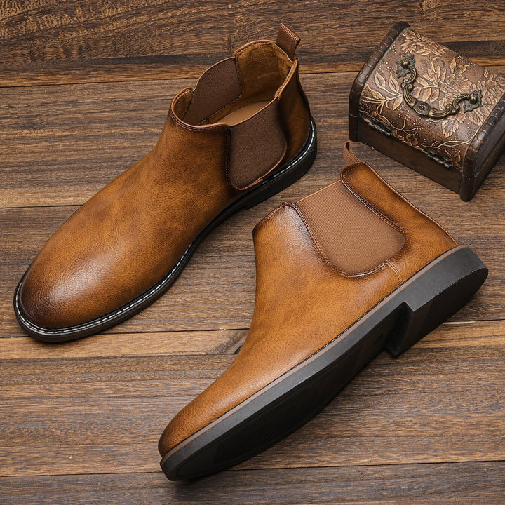 Lysander | Men's Leather Chelsea Ankle Boots Slip-On