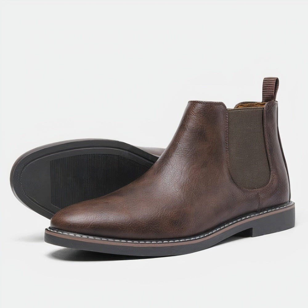 Lysander | Men's Leather Chelsea Ankle Boots Slip-On