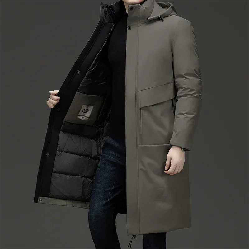 Lysander | Men's Long Padded Puffer Coat with Hood