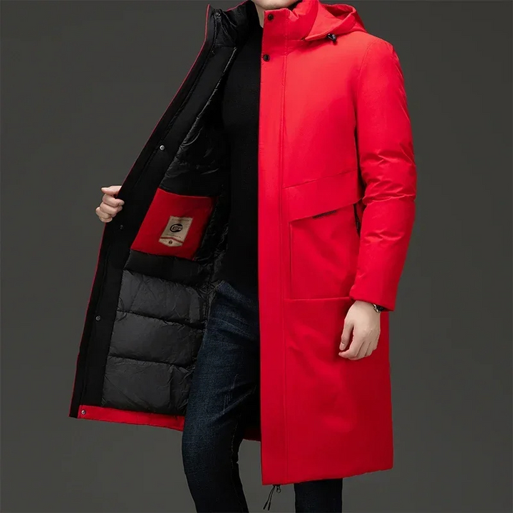 Lysander | Men's Long Padded Puffer Coat with Hood