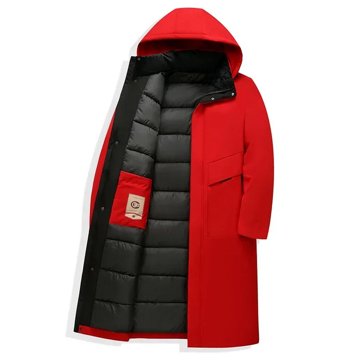 Lysander | Men's Long Padded Puffer Coat with Hood