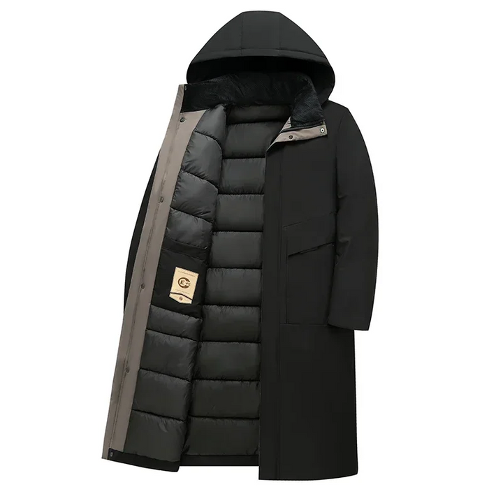 Lysander | Men's Long Padded Puffer Coat with Hood