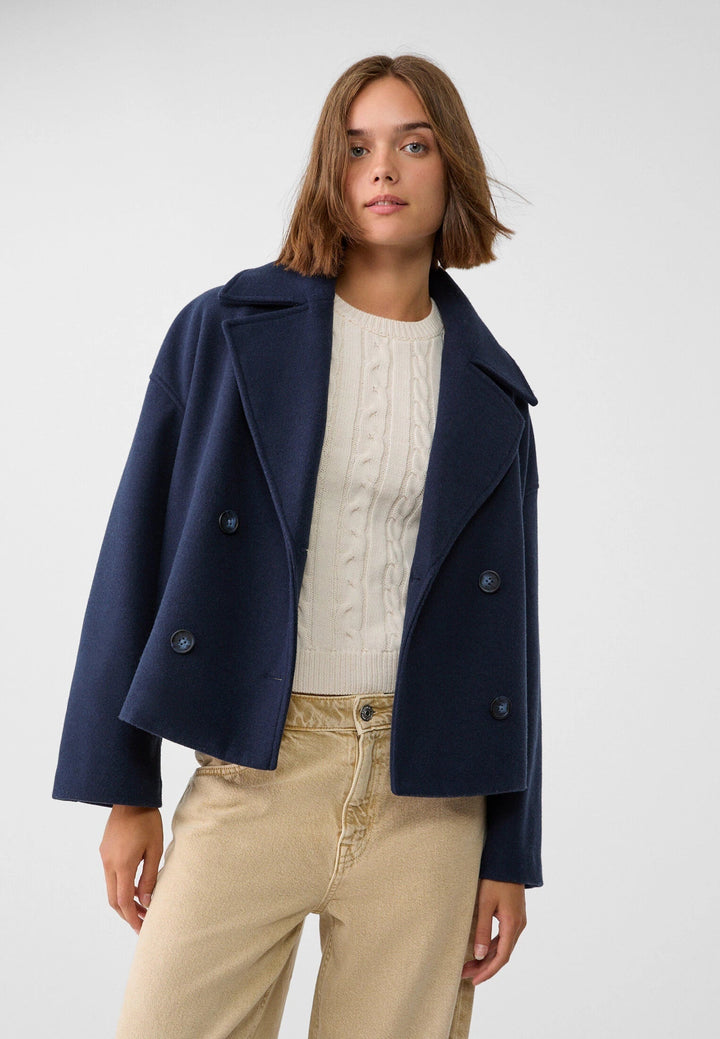 Magnolia | Women's Cropped Wool-Look Peacoat Jacket Double-Breasted