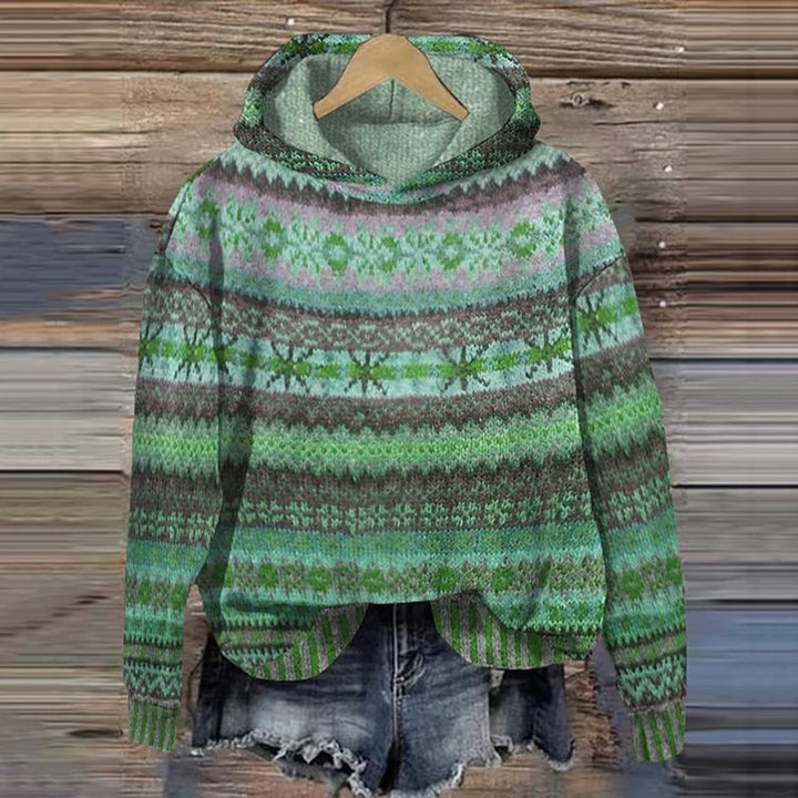 Magnolia | Women's Fair Isle Knit Sweater Hoodie Sweatshirt