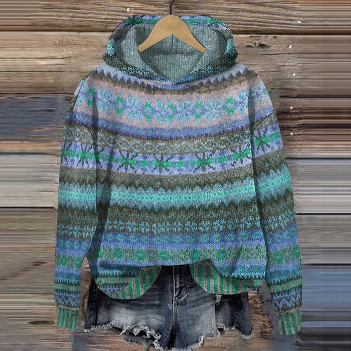 Magnolia | Women's Fair Isle Knit Sweater Hoodie Sweatshirt