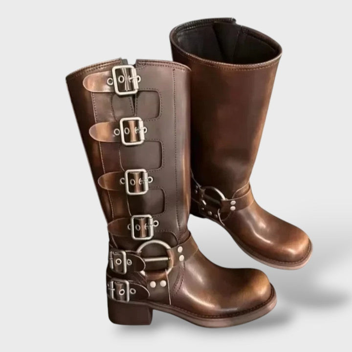Dames Vintage Cowboylaarzen met Middelhoge Hak