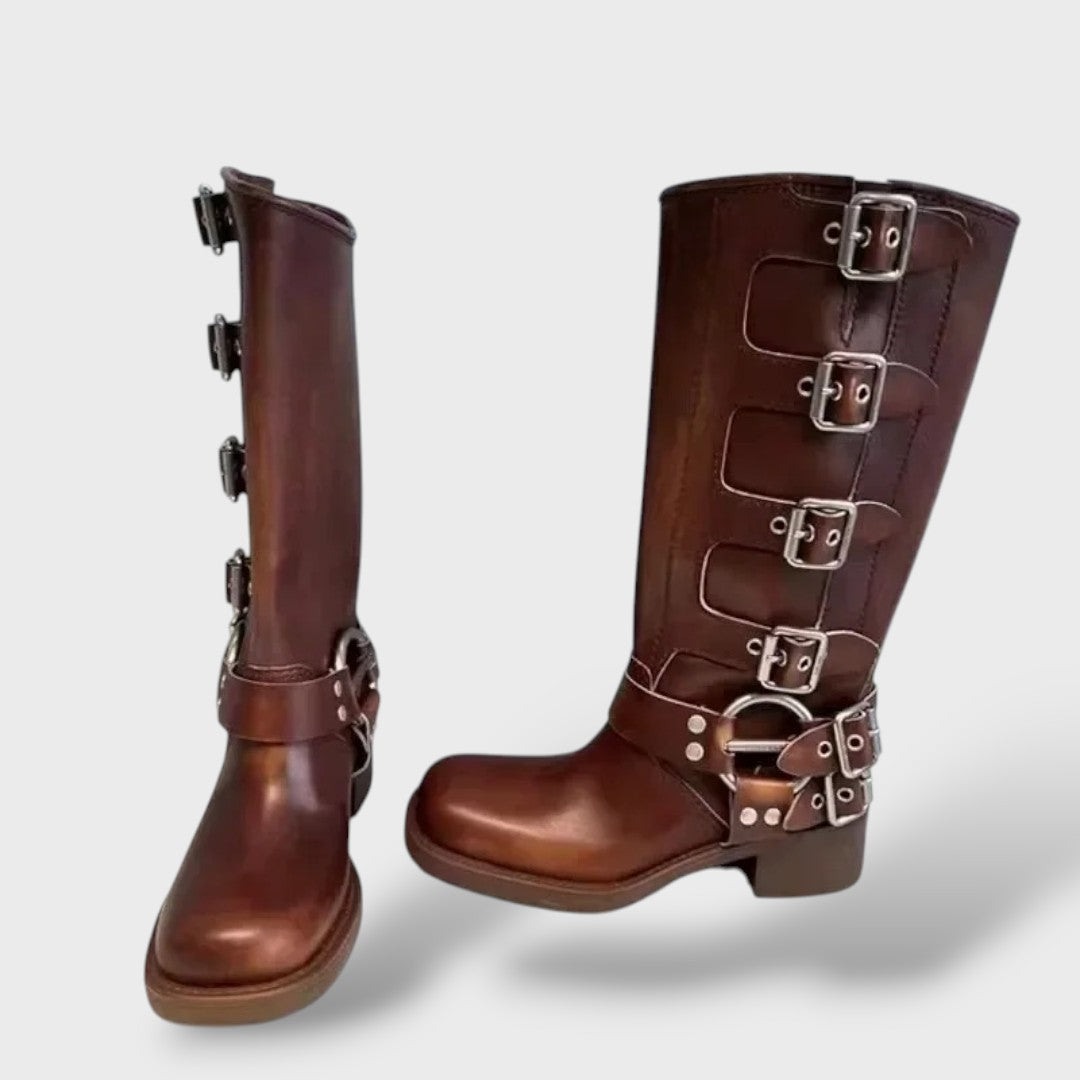 Dames Vintage Cowboylaarzen met Middelhoge Hak