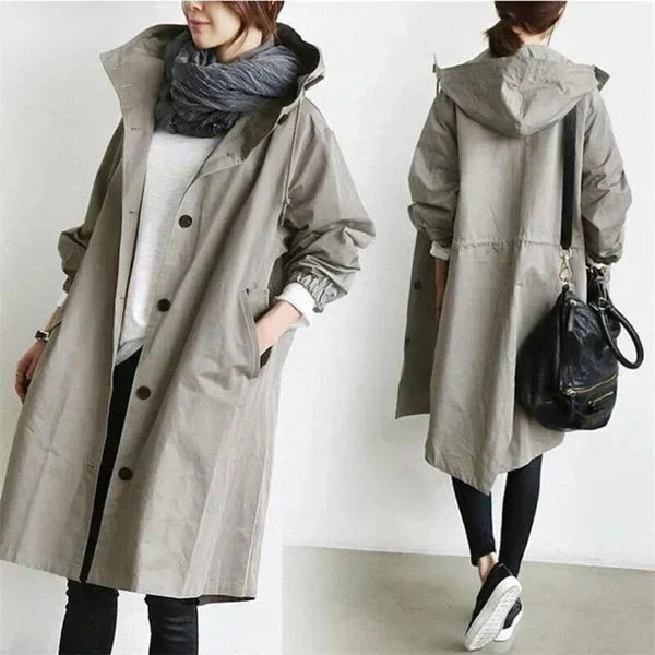 Margot | Women's Long Oversized Hooded Trench Jacket