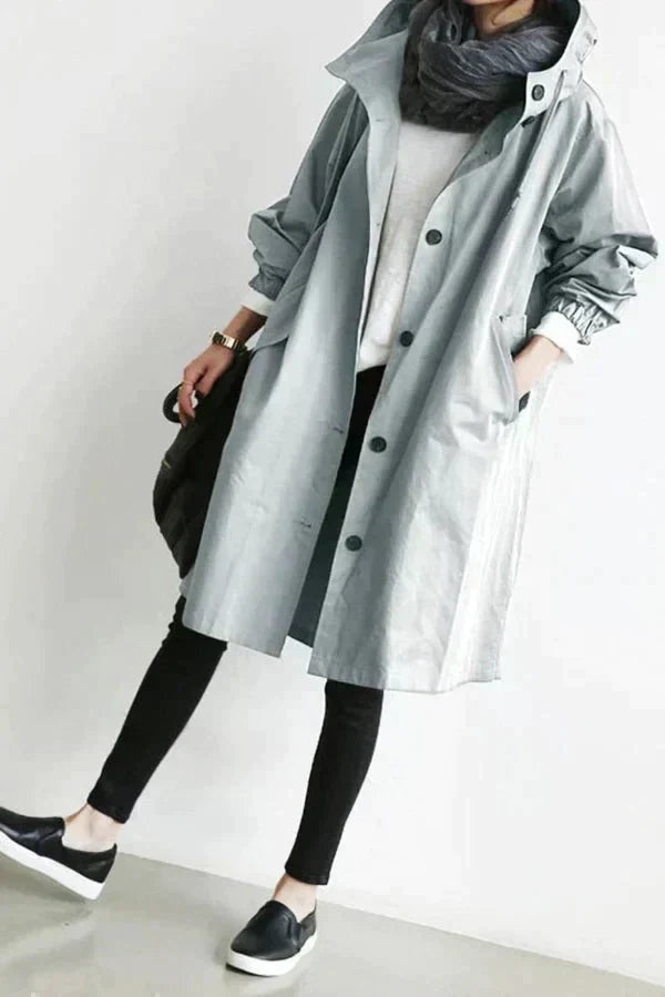 Margot | Women's Long Oversized Hooded Trench Jacket