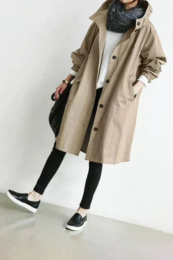 Margot | Women's Long Oversized Hooded Trench Jacket