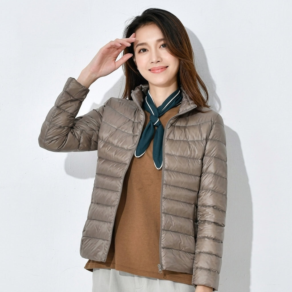 Marguerite | Women's Lightweight Quilted Down Jacket with Stand Collar