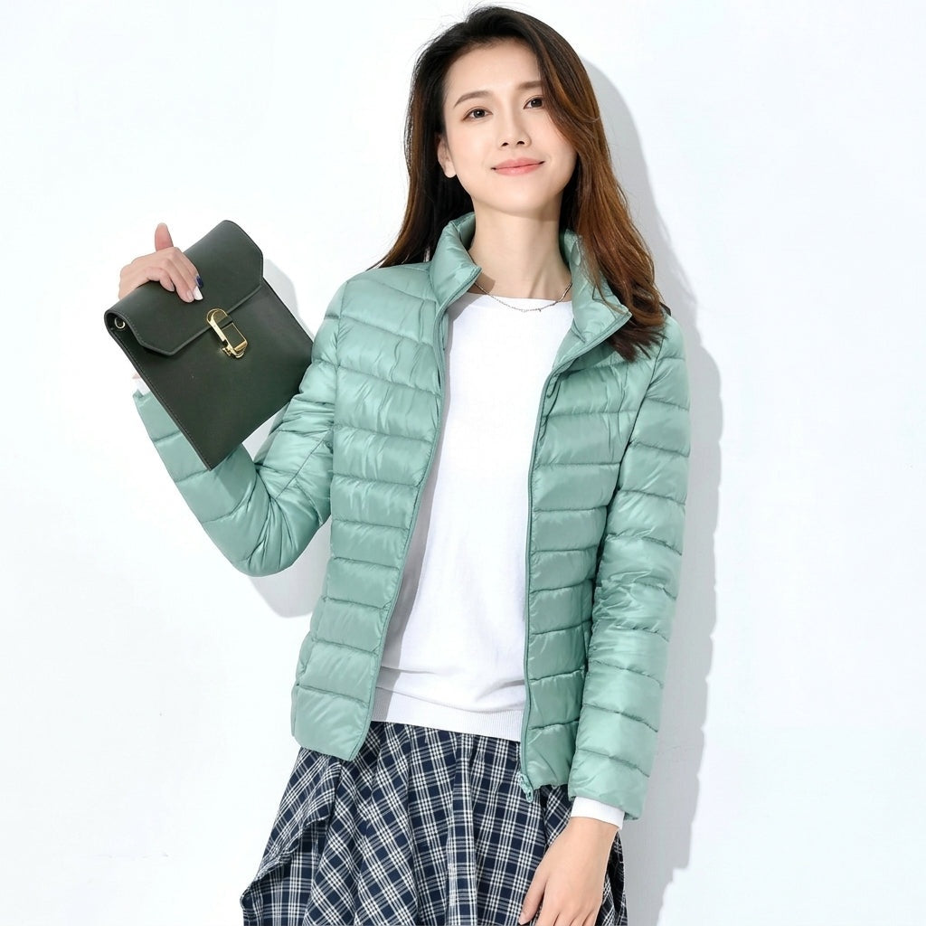 Marguerite | Women's Lightweight Quilted Down Jacket with Stand Collar
