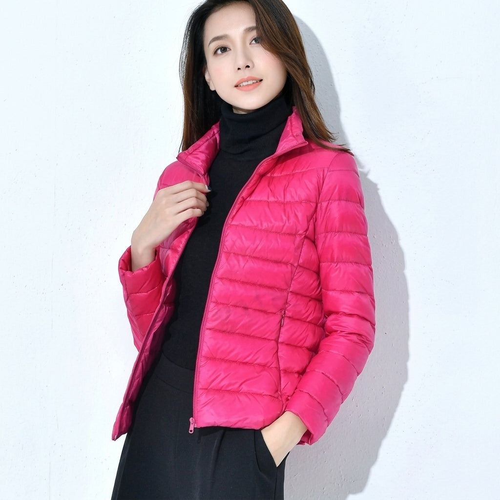 Marguerite | Women's Lightweight Quilted Down Jacket with Stand Collar