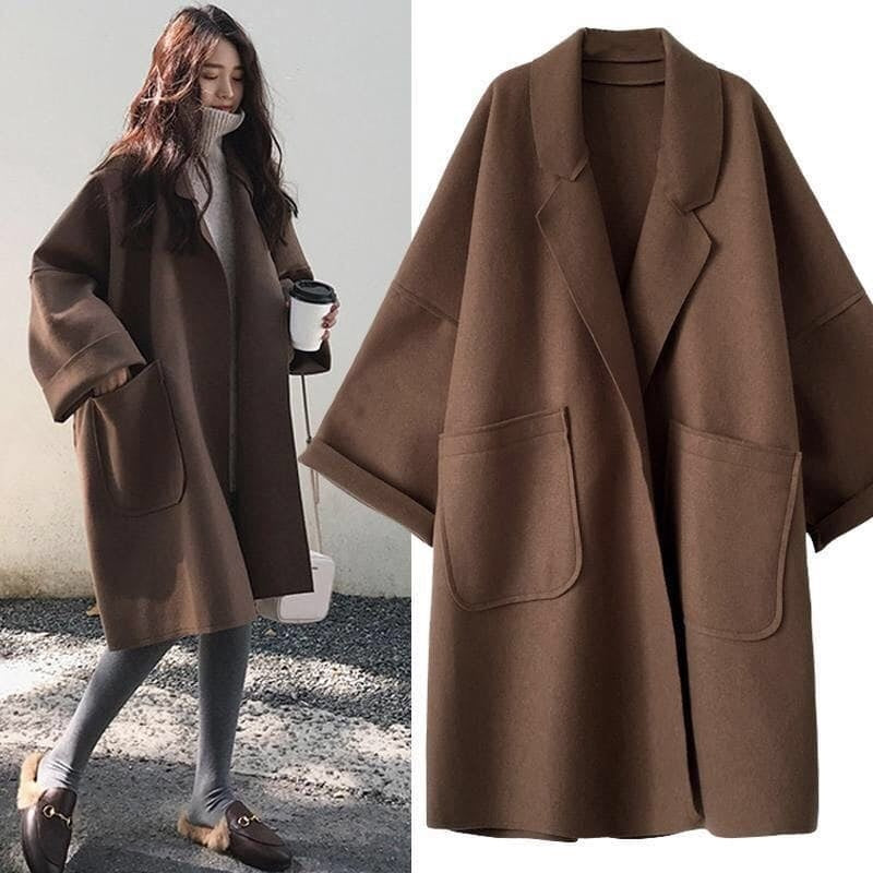 Marisol | Women's Oversized Wool Blend Long Coat with Pockets