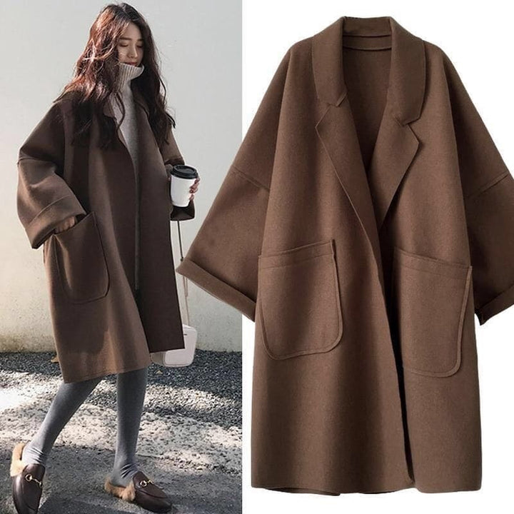 Marisol | Women's Oversized Wool Blend Long Coat with Pockets
