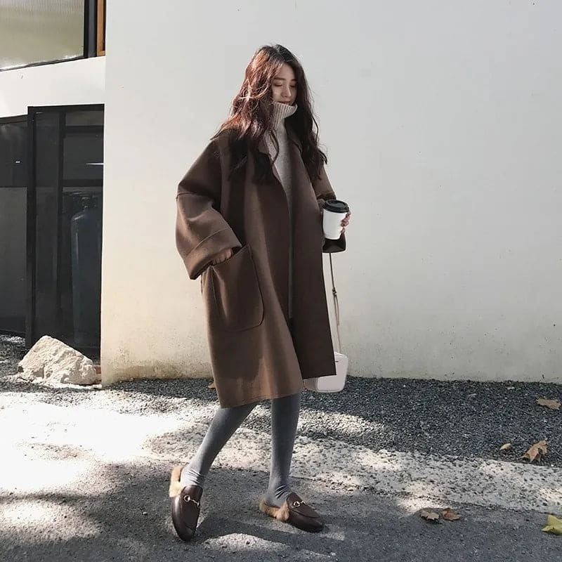 Marisol | Women's Oversized Wool Blend Long Coat with Pockets