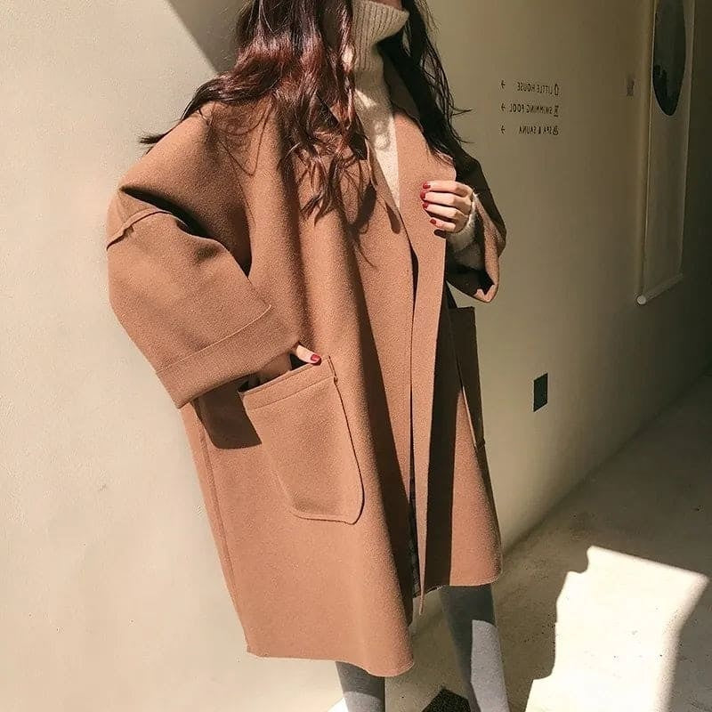 Marisol | Women's Oversized Wool Blend Long Coat with Pockets