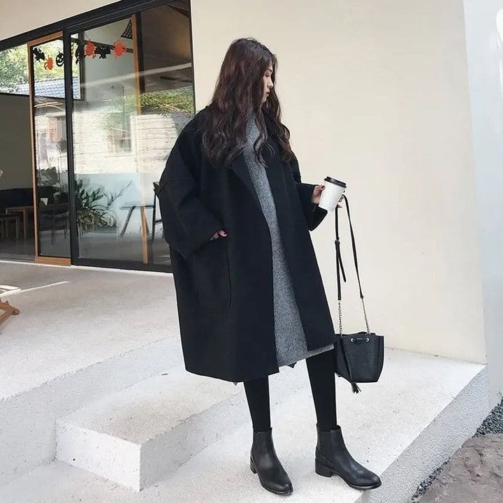 Marisol | Women's Oversized Wool Blend Long Coat with Pockets